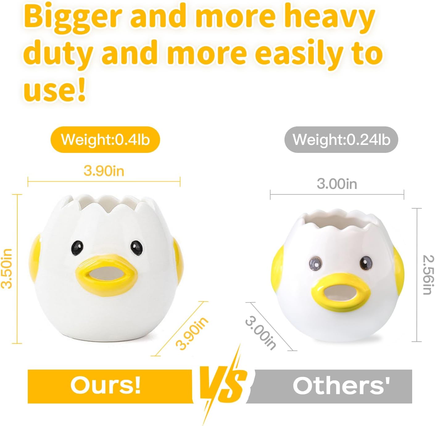 Cute Egg Separator, Ceramics Vomiting Chicken Egg Yolk White Separator