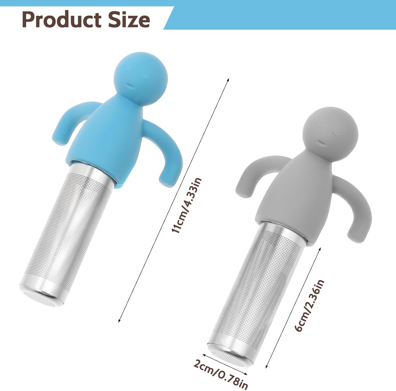 2Pcs Cute Fine Mesh Tea Strainer Stainless Steel Tea Infuser Ball Tea Diffuser