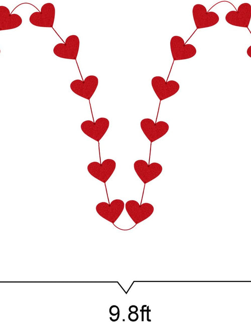 Load image into Gallery viewer, 72 Red Hearts Felt Garland - NO DIY - Valentines Day Red Heart Hanging String Garland
