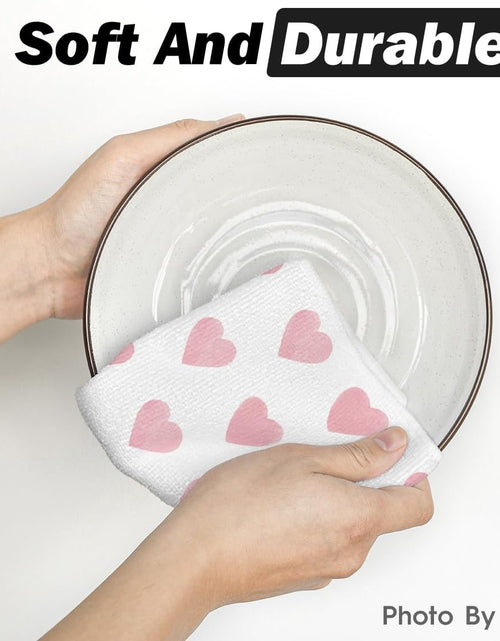 Load image into Gallery viewer, 18x26 Inch Pink Heart Love Home Sweet Home Valentine&#39;s Day Kitchen Towels Dish Towels
