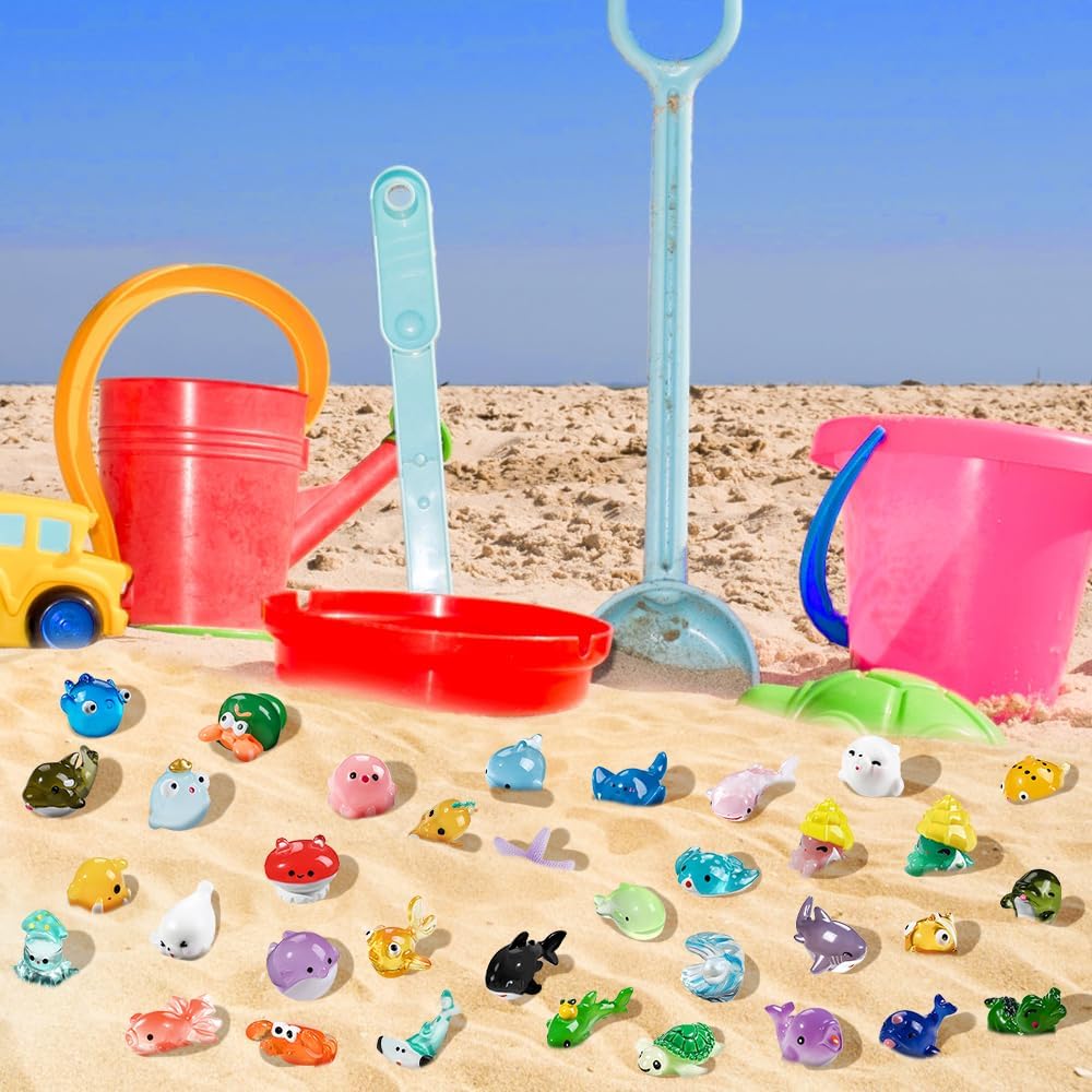 36pcs Mini Ocean Resin Animals Tiny Sea Animals Figurines  Aquarium Ornaments Decorations