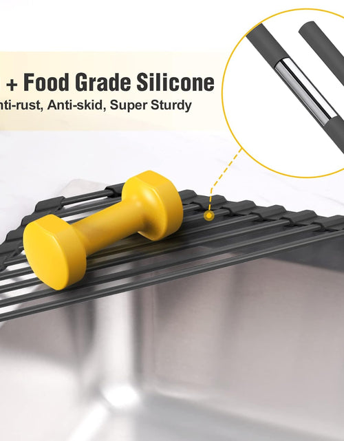 Load image into Gallery viewer, Triangle Roll-Up Dish Drying Rack with Silicone Coating Stainless Steel Frame
