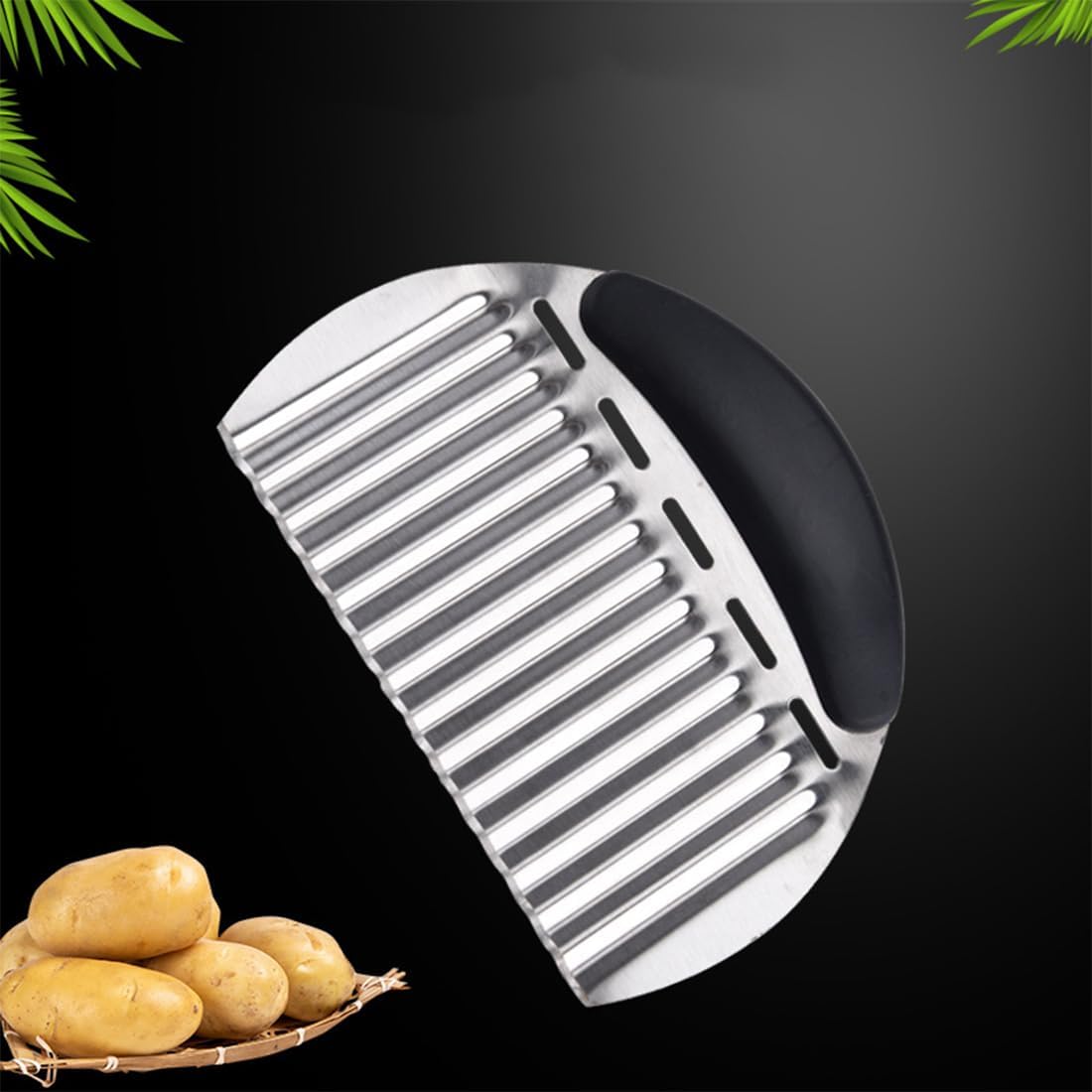 Crinkle Cutter for Veggies Potatoes, Stainless Steel Wave Knife, Kitchen Crinkle Cutter