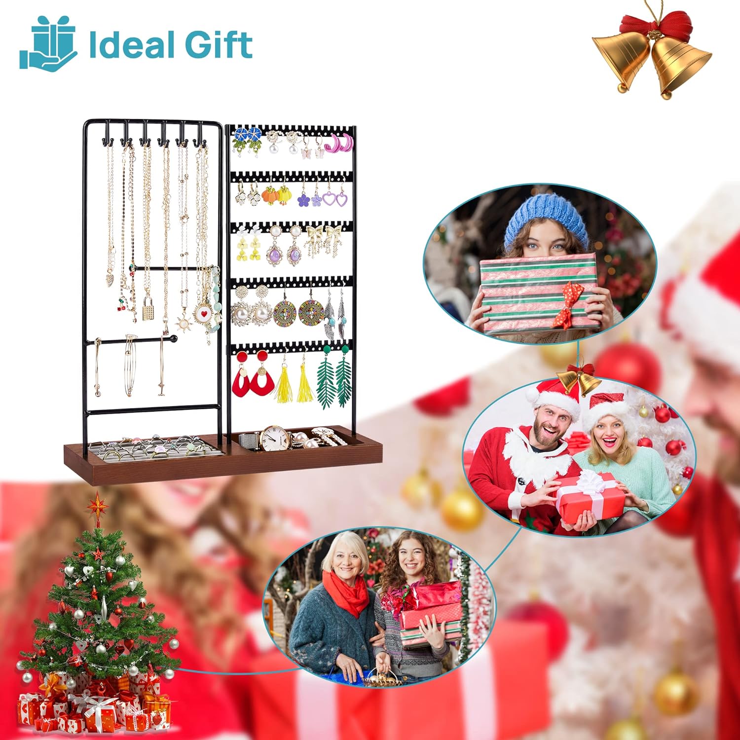 Jewelry Holder Organizer Stand Tree for Earring Necklace Ring Bracelets Display and Storage