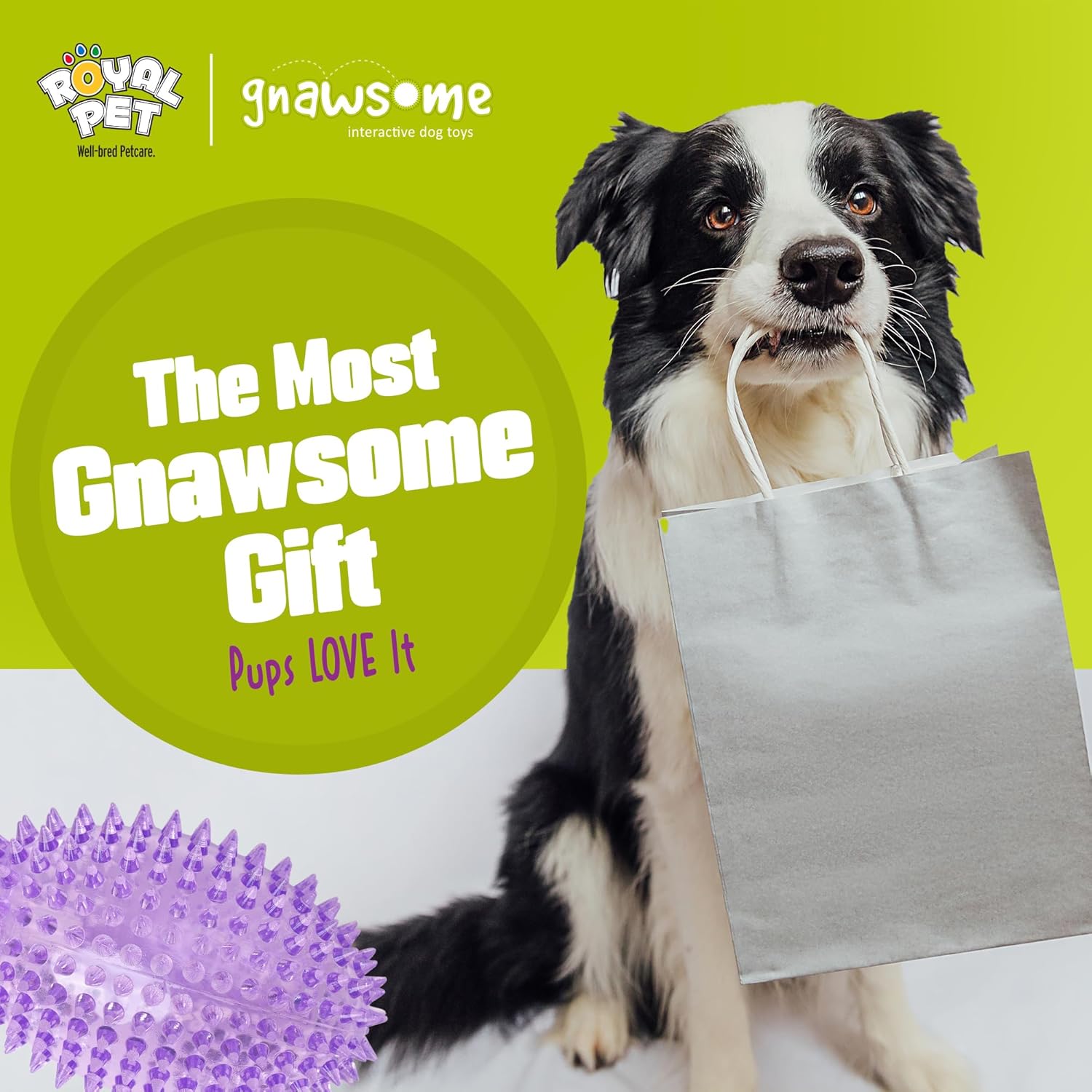4.5” Spiky Squeaker Football Dog Toy - Large, Cleans Teeth and Promotes Good Dental and Gum Health for Your Pet