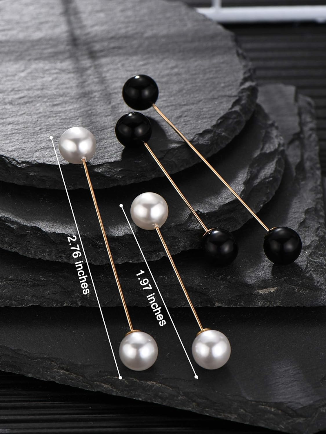 6 Pieces Sweater Shawl Clips Retro Pearl Brooch Pins Crystal Cardigan Collar Clip Clothing Costume Accessory