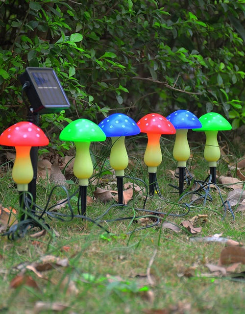 Load image into Gallery viewer, Outdoor Solar Mushroom Lights LED Solar Garden Decor Stake Lights, 8 Lighting Modes Solar Yard Ornament Lights (1 Pack 6 Mushrooms)
