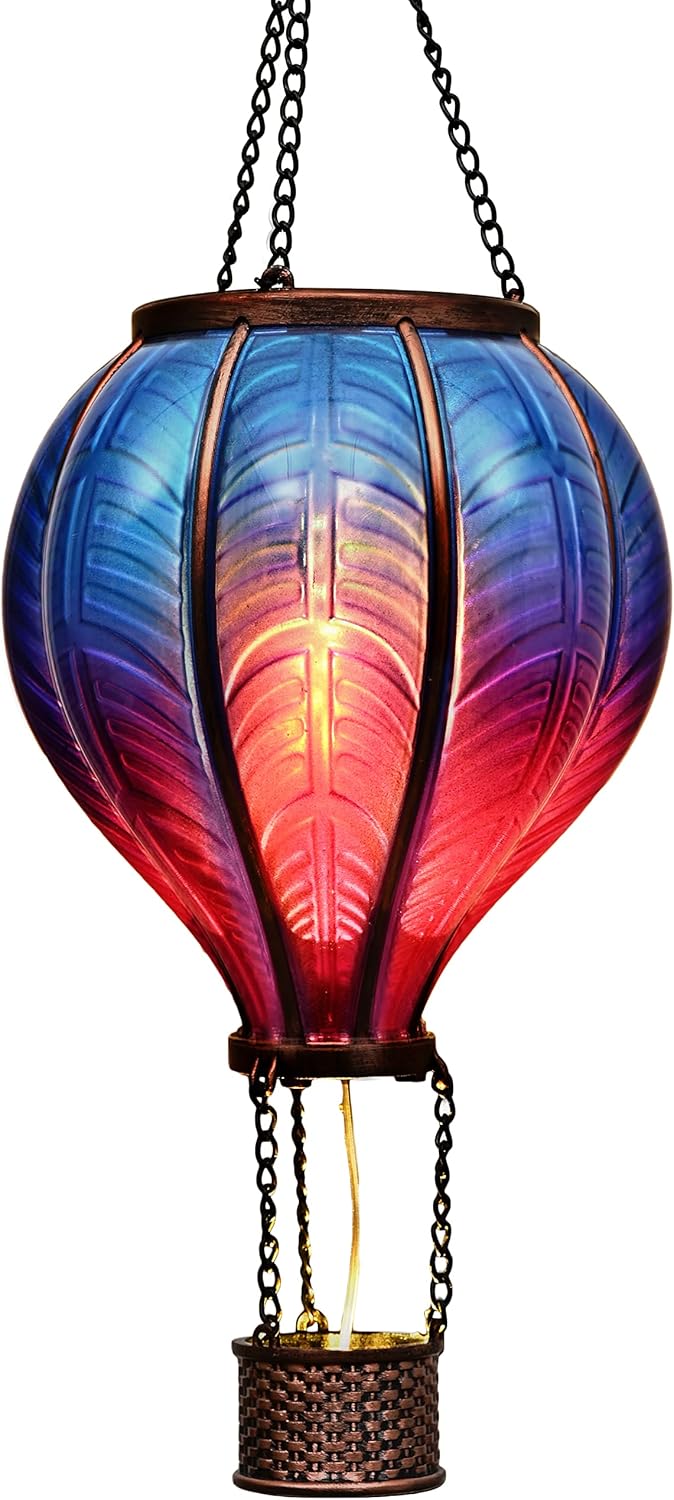 Hot Air Balloon Solar Lantern for Garden Decor