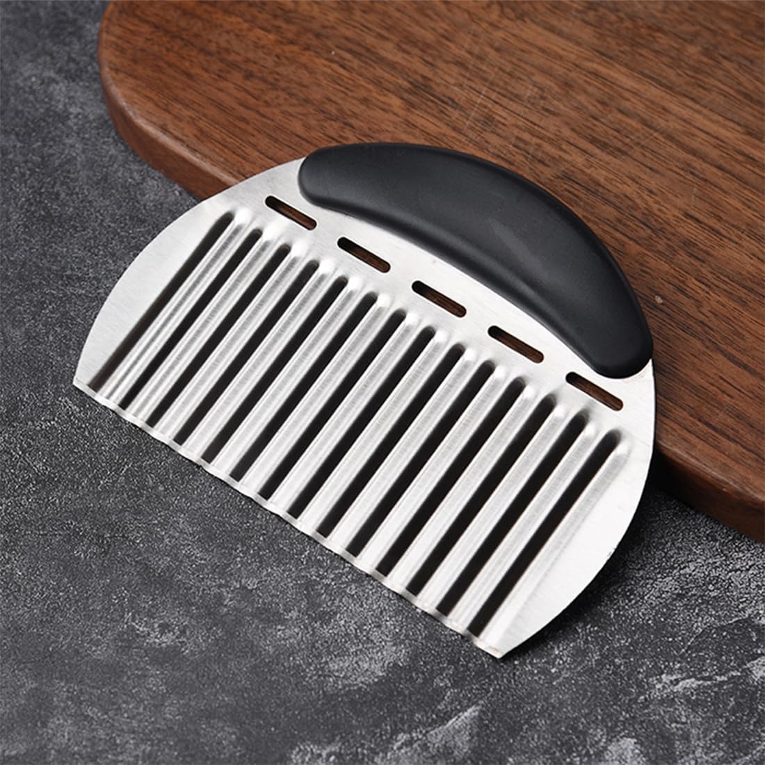 Crinkle Cutter for Veggies Potatoes, Stainless Steel Wave Knife, Kitchen Crinkle Cutter