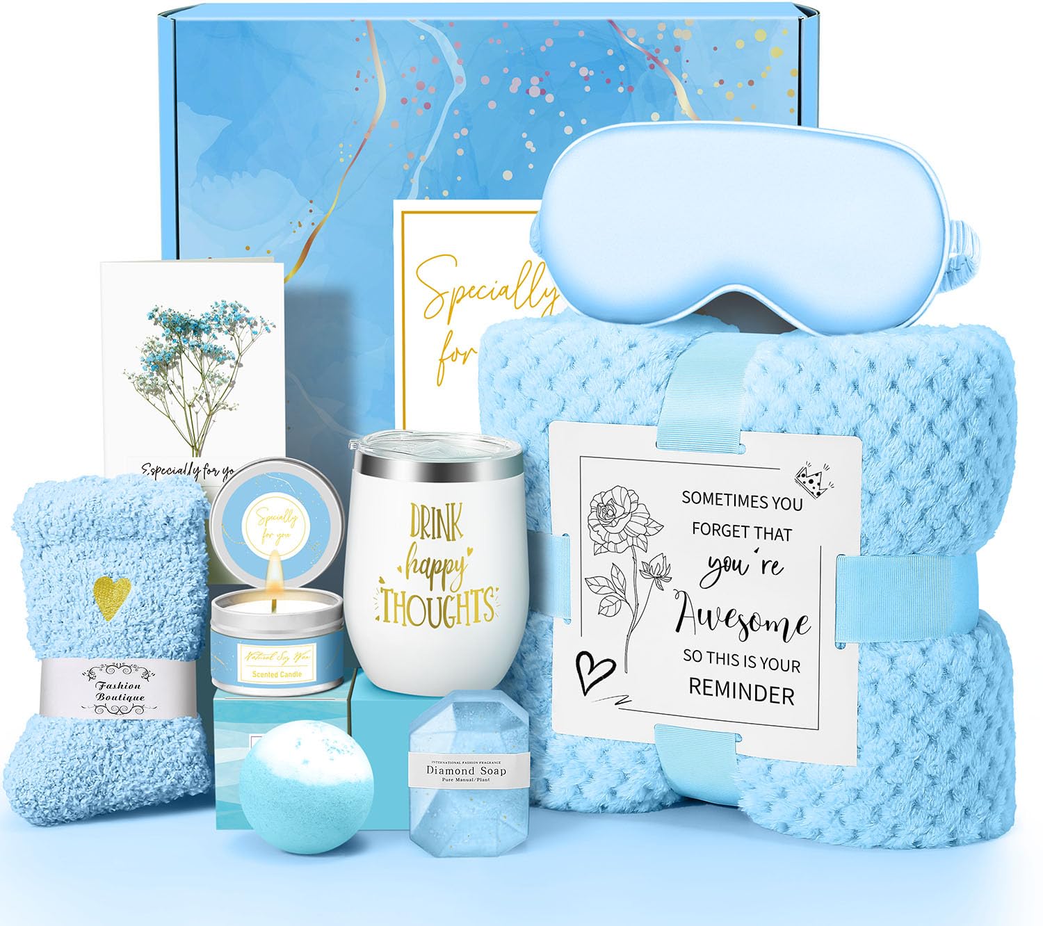 Mother’s Day Spa Gift Basket for Women – Relaxing Self Care Gift Set (FREE LAVENDER CANDLE)