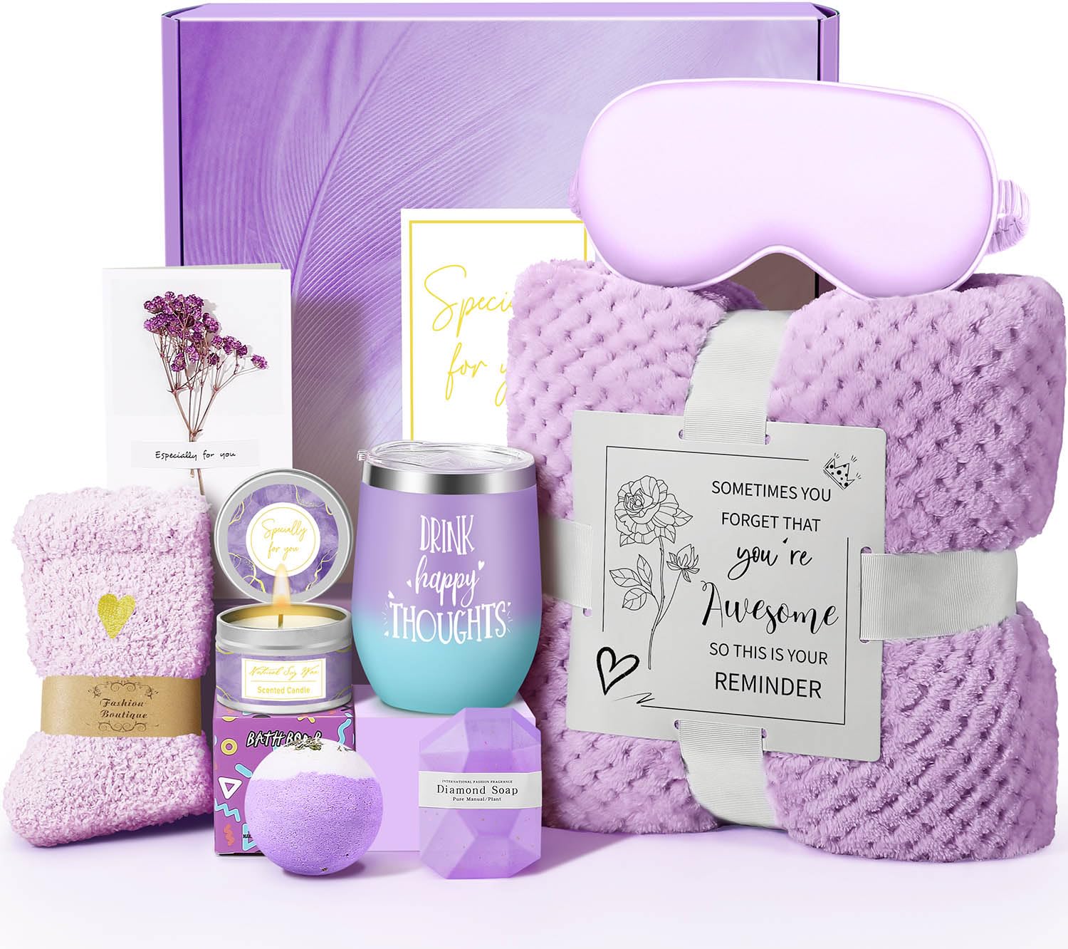 Mother’s Day Spa Gift Basket for Women – Relaxing Self Care Gift Set (FREE LAVENDER CANDLE)
