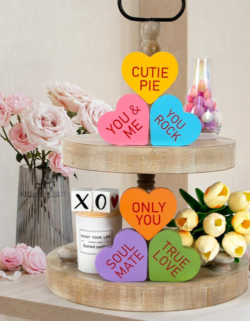 Load image into Gallery viewer, 6PCS Double-sided Wooden Valentines Day Decoration
