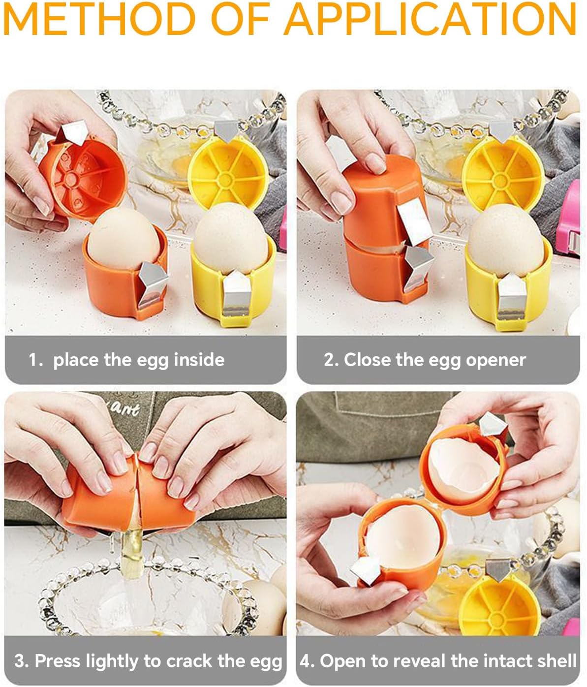 Egg Shell Opener, Egg Peeler Tool Handheld Egg Topper Cutter Tool Easy Egg Cracker Tool Egg Slicer (3 Pieces)