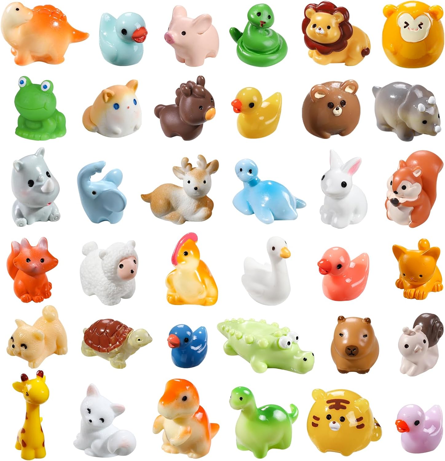 40pcs Mini Resin Animal 40 Styles Tiny Resin Animals Miniature Garden Landscape Accessories