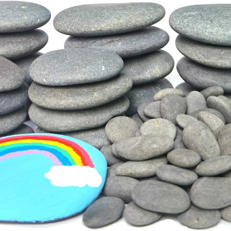 120PCS Painting Rocks, DIY Rocks Flat & Smooth Kindness Rocks for Arts, Crafts