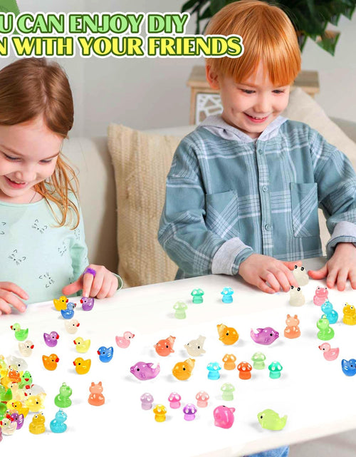 Load image into Gallery viewer, 120 Pcs Luminous Mini Resin Ducks Glow in The Dark  Garden Miniature Figure Landscape
