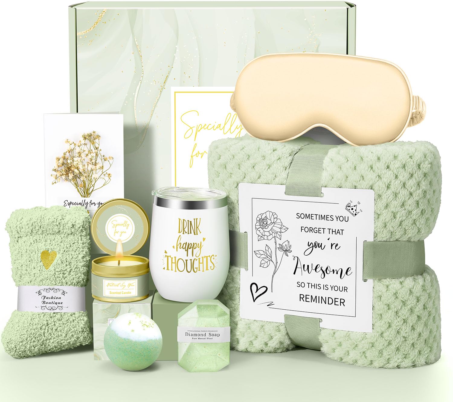 Mother’s Day Spa Gift Basket for Women – Relaxing Self Care Gift Set (FREE LAVENDER CANDLE)