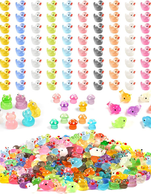 Load image into Gallery viewer, 120 Pcs Luminous Mini Resin Ducks Glow in The Dark  Garden Miniature Figure Landscape
