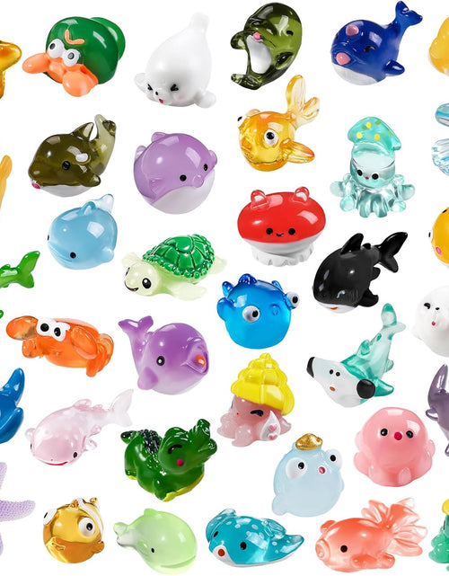 Load image into Gallery viewer, 36pcs Mini Ocean Resin Animals Tiny Sea Animals Figurines  Aquarium Ornaments Decorations
