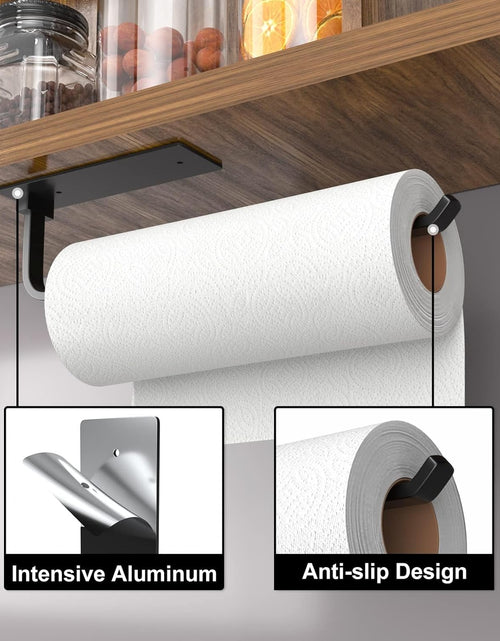Load image into Gallery viewer, Self-Adhesive or Drilling Paper Towel Holder Rack Under Cabinet
