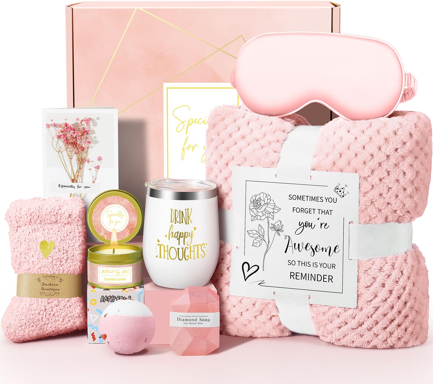 Mother’s Day Spa Gift Basket for Women – Relaxing Self Care Gift Set (FREE LAVENDER CANDLE)
