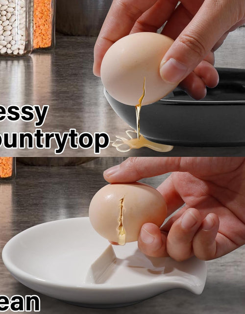 Load image into Gallery viewer, Egg Cracker &amp; Spoon Holder, Spoon Rest for Kitchen, Ceramic Spoon Holder for Stove Top, Cooking Spoon Holder,Heat Resistant Utensil
