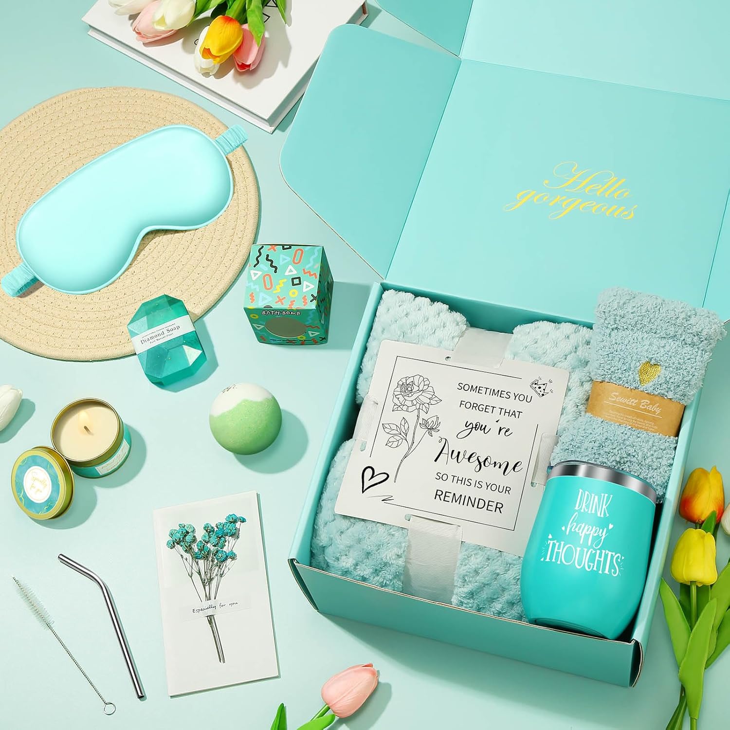 Mother’s Day Spa Gift Basket for Women – Relaxing Self Care Gift Set (FREE LAVENDER CANDLE)