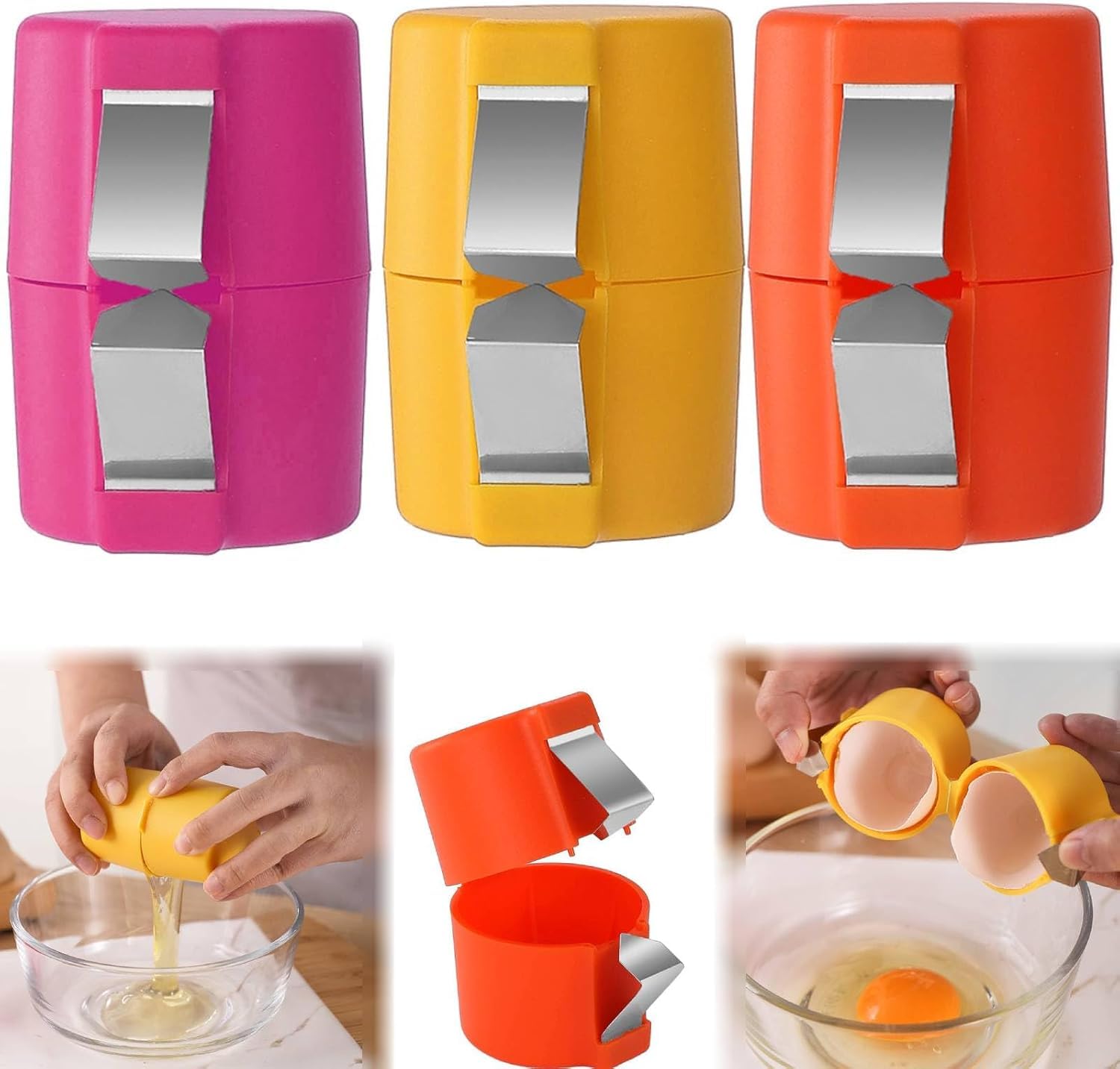 Egg Shell Opener, Egg Peeler Tool Handheld Egg Topper Cutter Tool Easy Egg Cracker Tool Egg Slicer (3 Pieces)