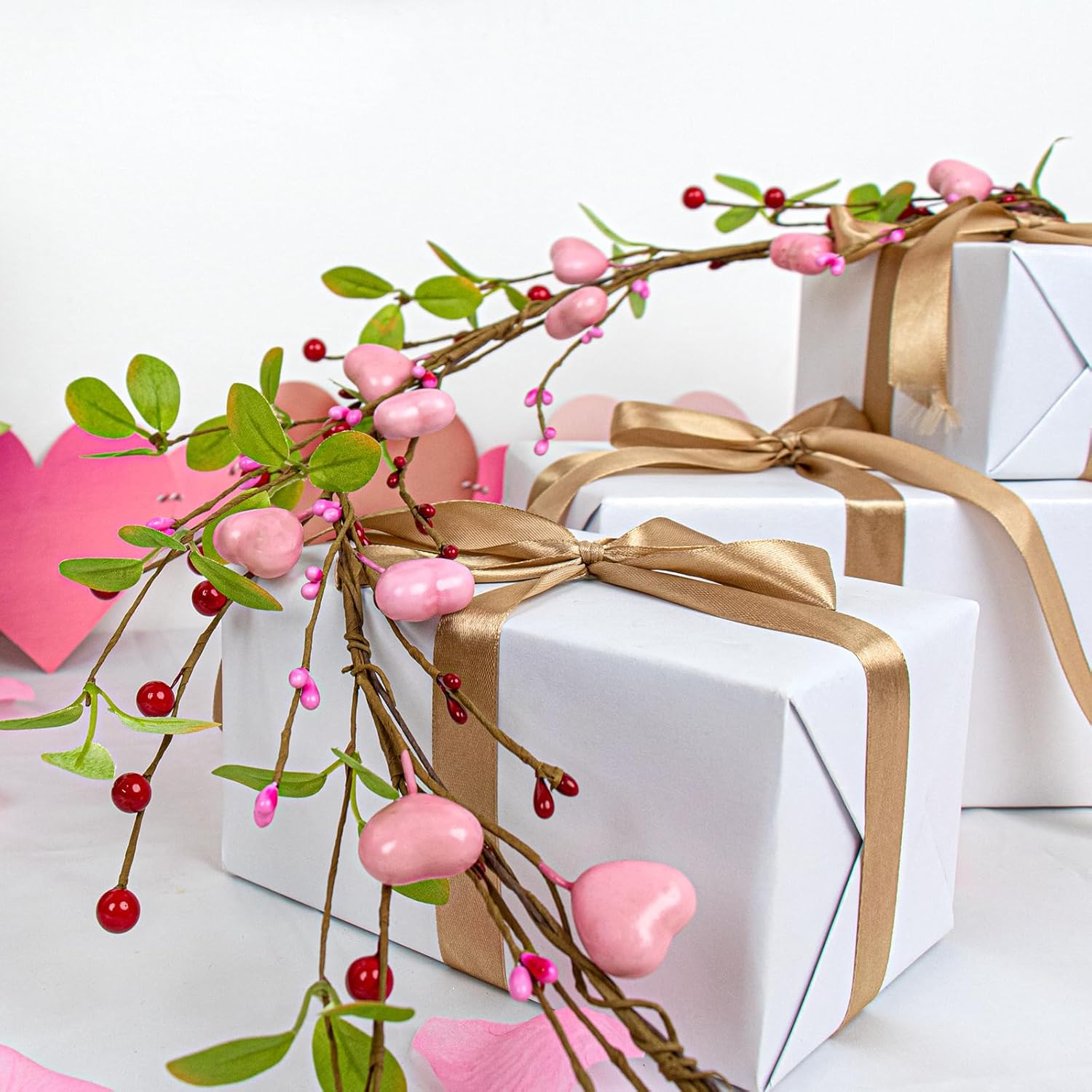 5.5 Feet Valentines Day Garland Pink Hearts