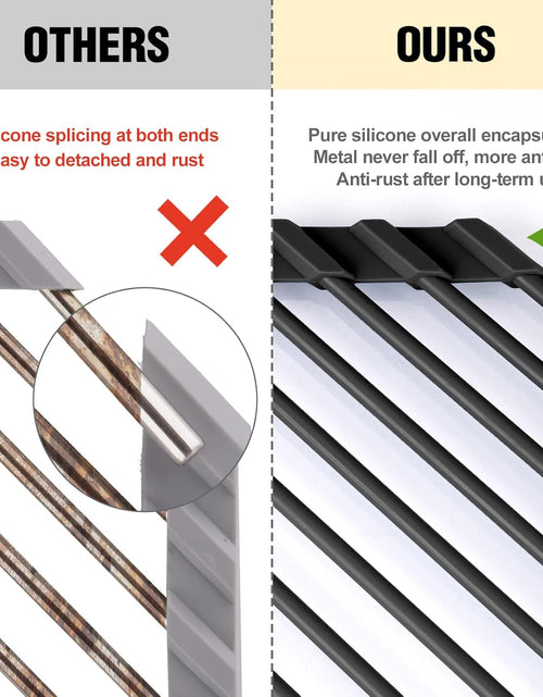 Load image into Gallery viewer, Triangle Roll-Up Dish Drying Rack with Silicone Coating Stainless Steel Frame
