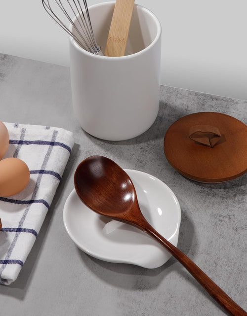 Load image into Gallery viewer, Egg Cracker &amp; Spoon Holder, Spoon Rest for Kitchen, Ceramic Spoon Holder for Stove Top, Cooking Spoon Holder,Heat Resistant Utensil

