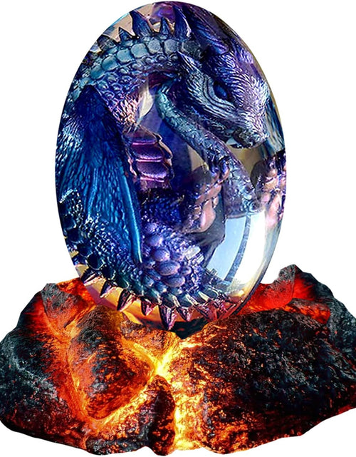 Load image into Gallery viewer, Lava Dragon Egg with Luminous Base, Handmade Sculpture Resin Ornaments, Gift

