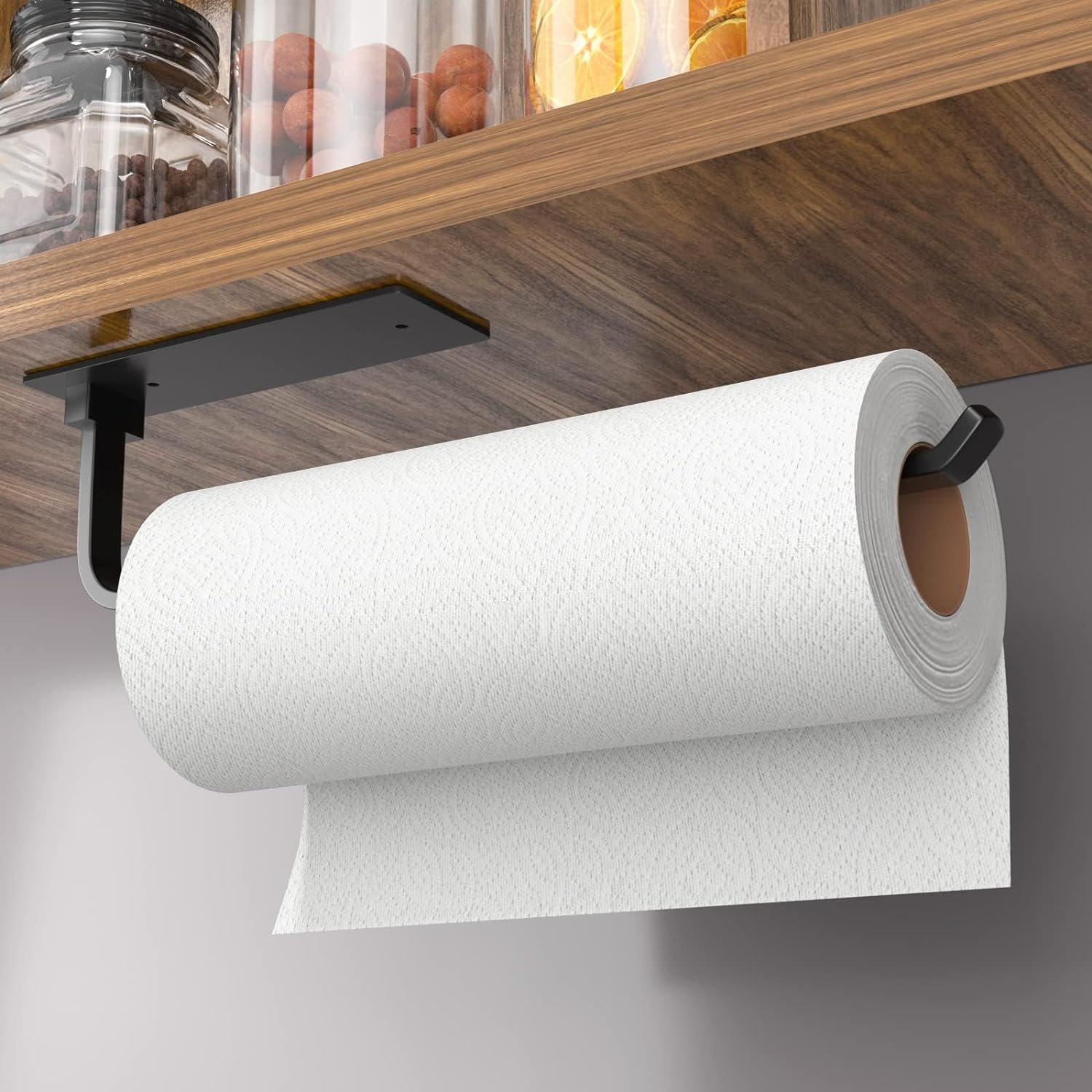 Self-Adhesive or Drilling Paper Towel Holder Rack Under Cabinet