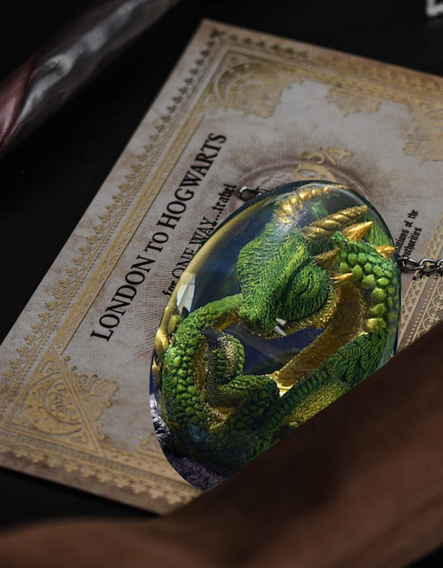 Load image into Gallery viewer, Lava Dragon Egg with Luminous Base, Handmade Sculpture Resin Ornaments, Gift (Green)
