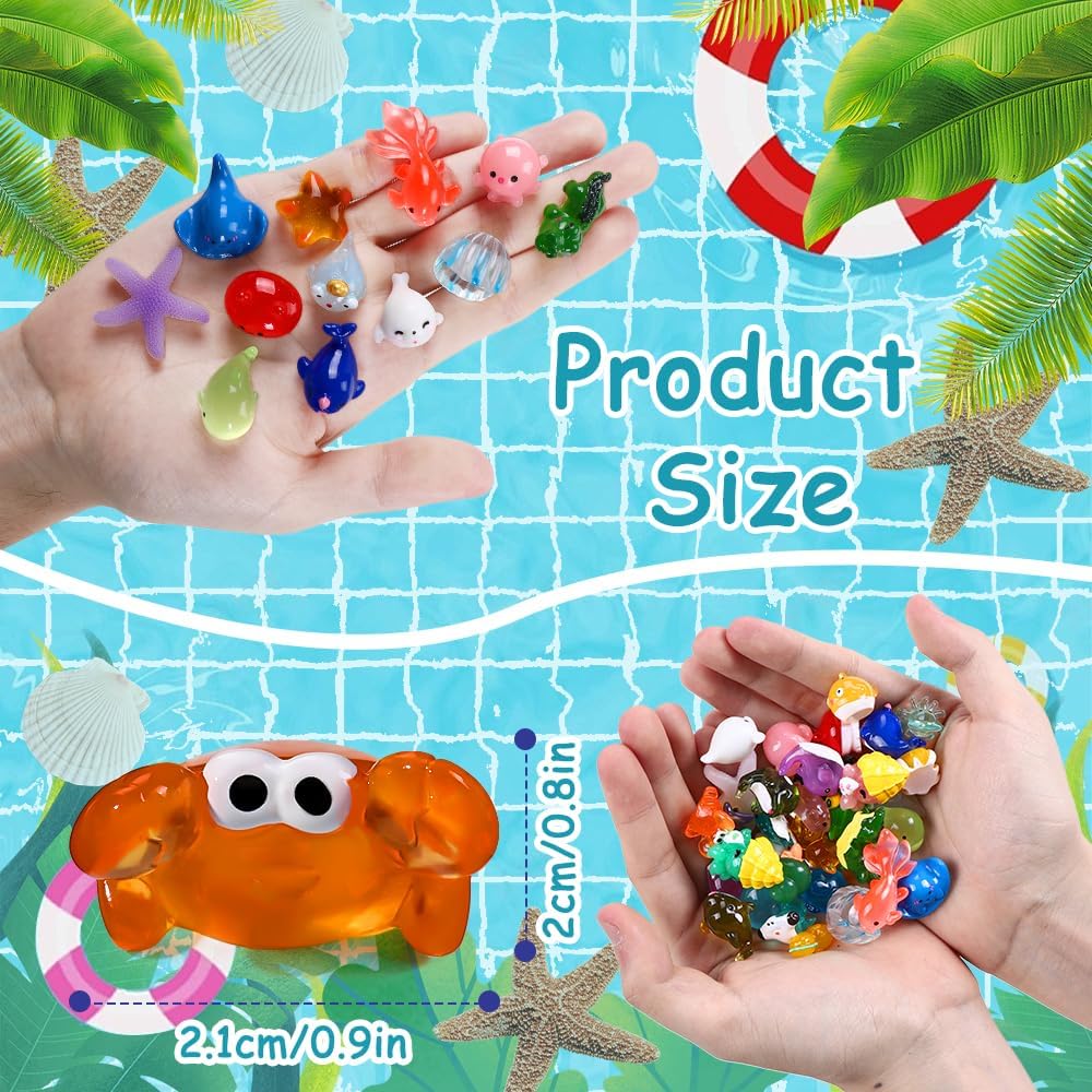 36pcs Mini Ocean Resin Animals Tiny Sea Animals Figurines  Aquarium Ornaments Decorations