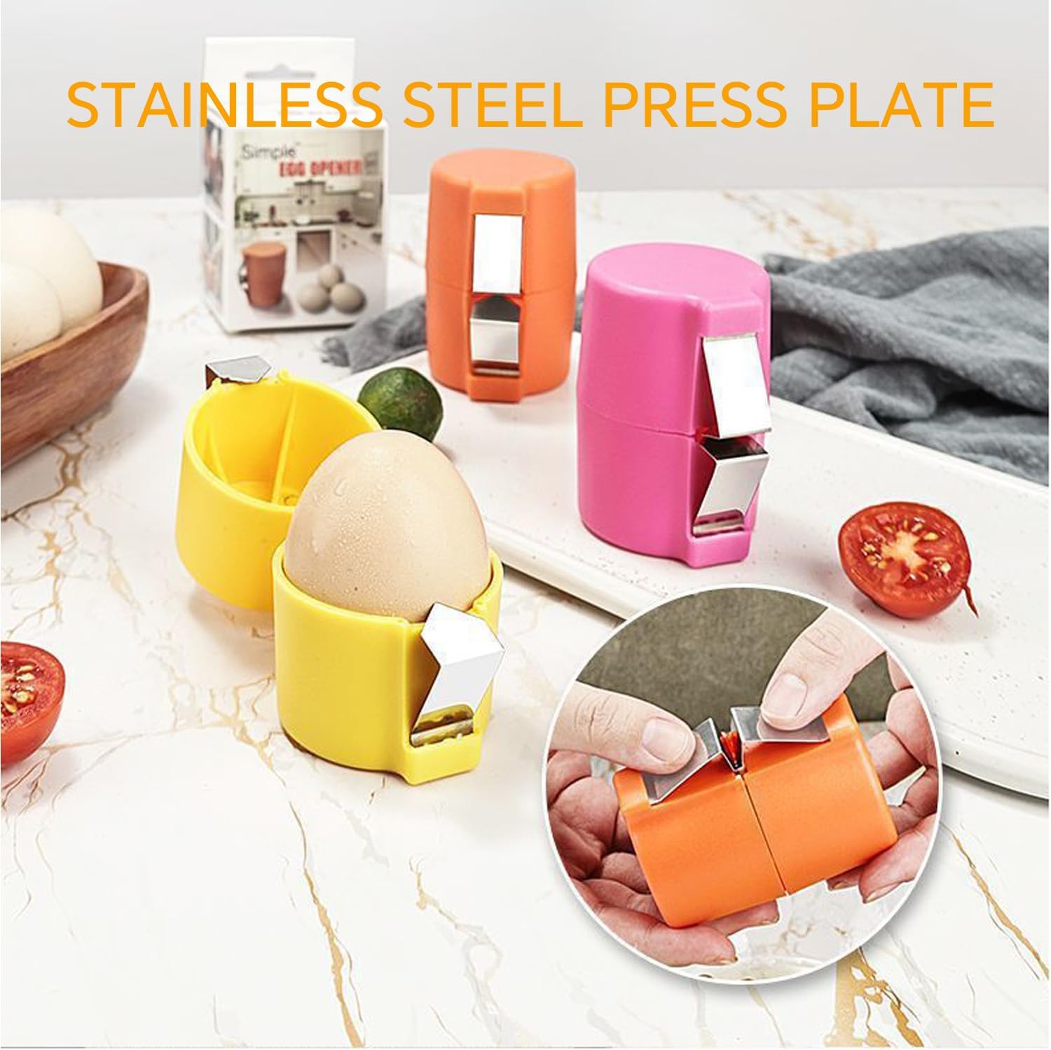 Egg Shell Opener, Egg Peeler Tool Handheld Egg Topper Cutter Tool Easy Egg Cracker Tool Egg Slicer (3 Pieces)