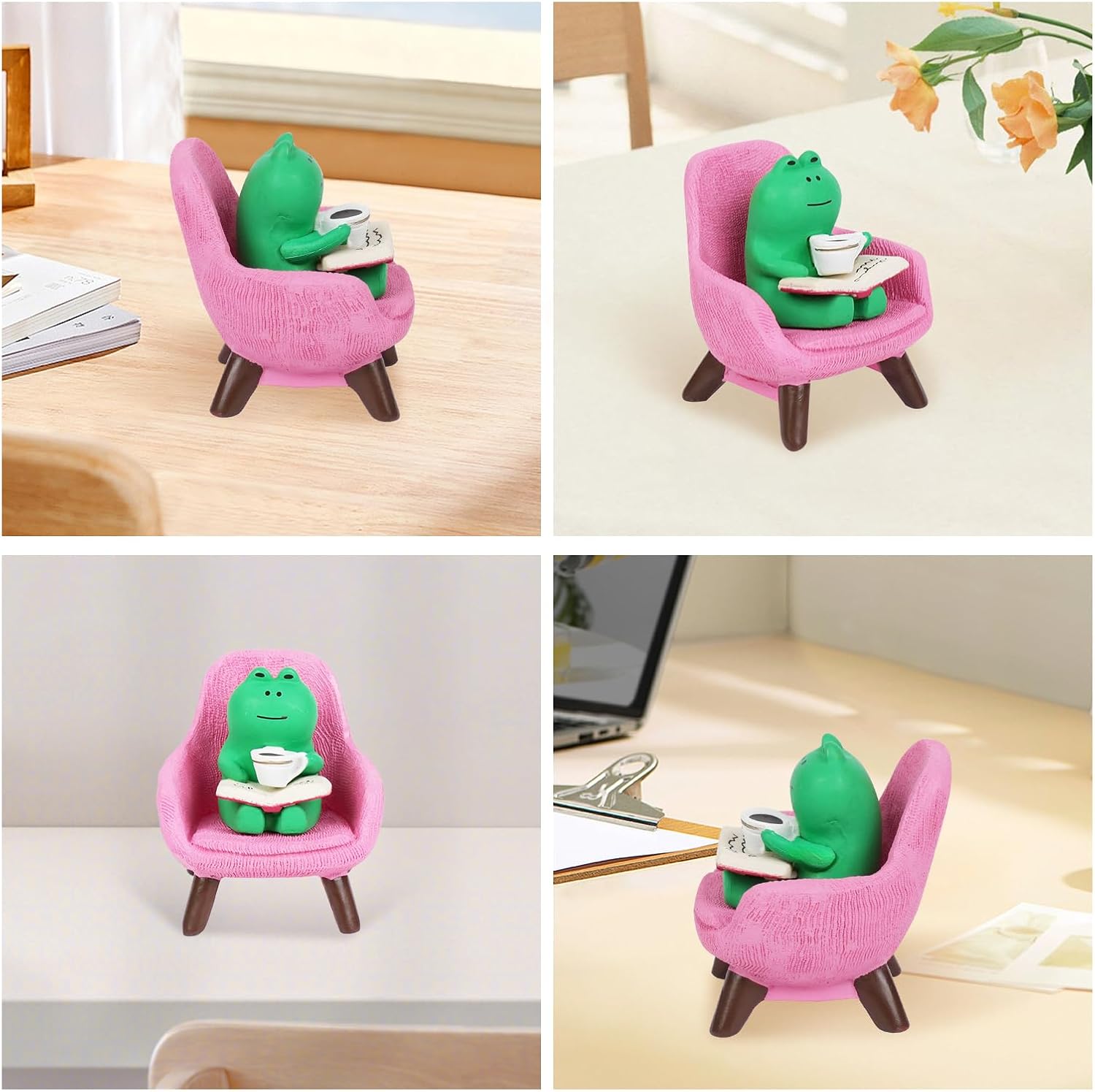 Funny Frog Statue Home Office Frog Figurine Ornaments Decoration Gift
