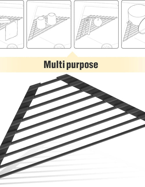 Load image into Gallery viewer, Triangle Roll-Up Dish Drying Rack with Silicone Coating Stainless Steel Frame
