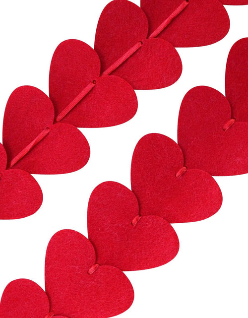Load image into Gallery viewer, 72 Red Hearts Felt Garland - NO DIY - Valentines Day Red Heart Hanging String Garland
