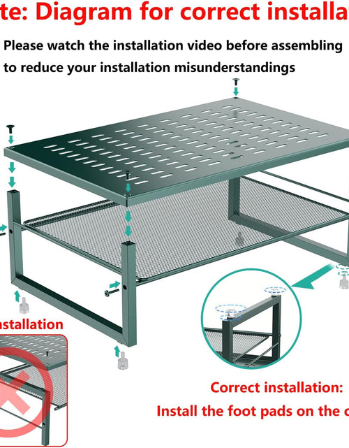 Load image into Gallery viewer, 2-Tier Metal Monitor Stand Riser, Desk Organizer for Office Supplies
