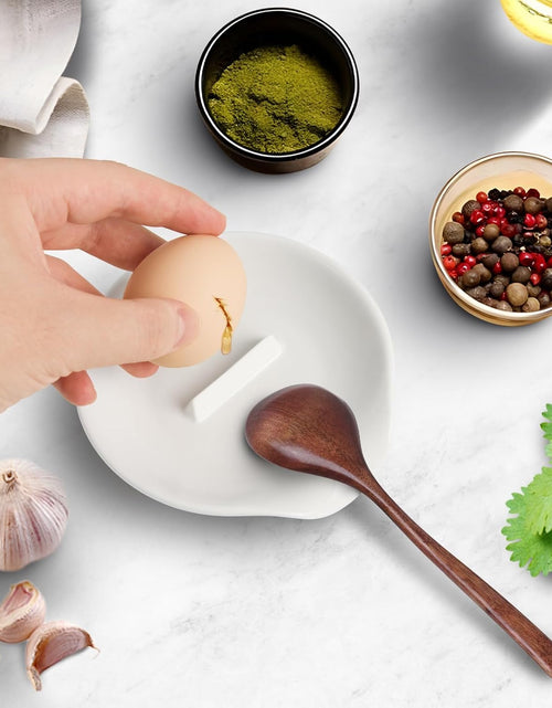 Load image into Gallery viewer, Egg Cracker &amp; Spoon Holder, Spoon Rest for Kitchen, Ceramic Spoon Holder for Stove Top, Cooking Spoon Holder,Heat Resistant Utensil
