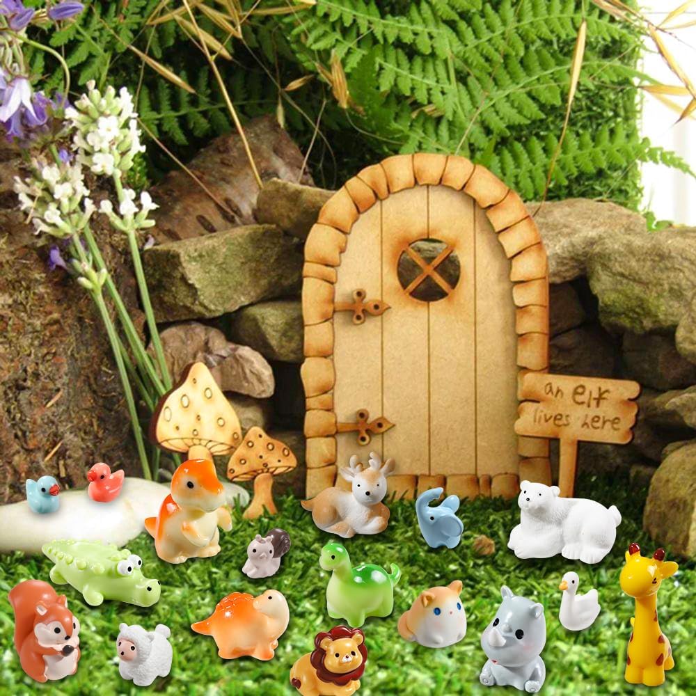 40pcs Mini Resin Animal 40 Styles Tiny Resin Animals Miniature Garden Landscape Accessories