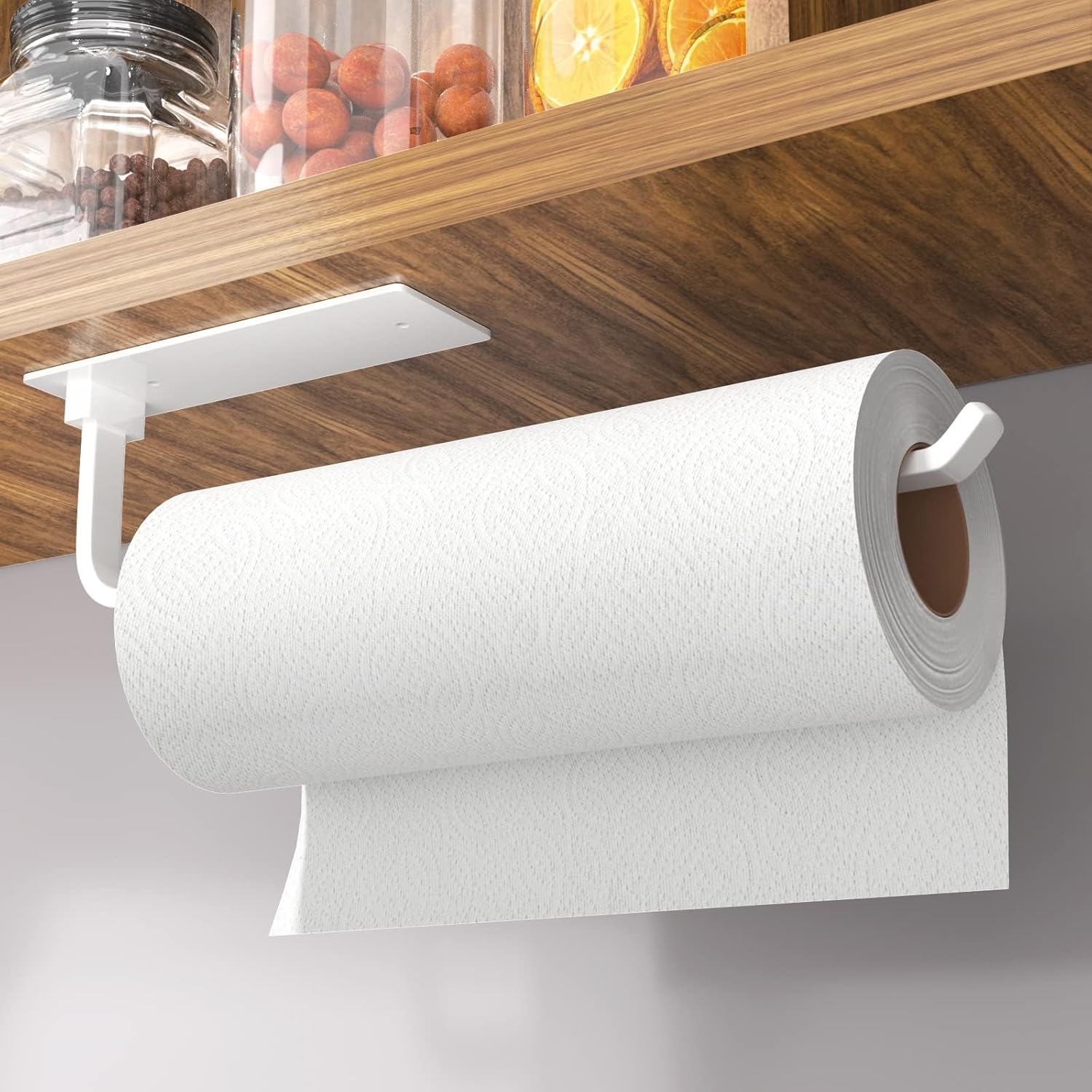 Self-Adhesive or Drilling Paper Towel Holder Rack Under Cabinet