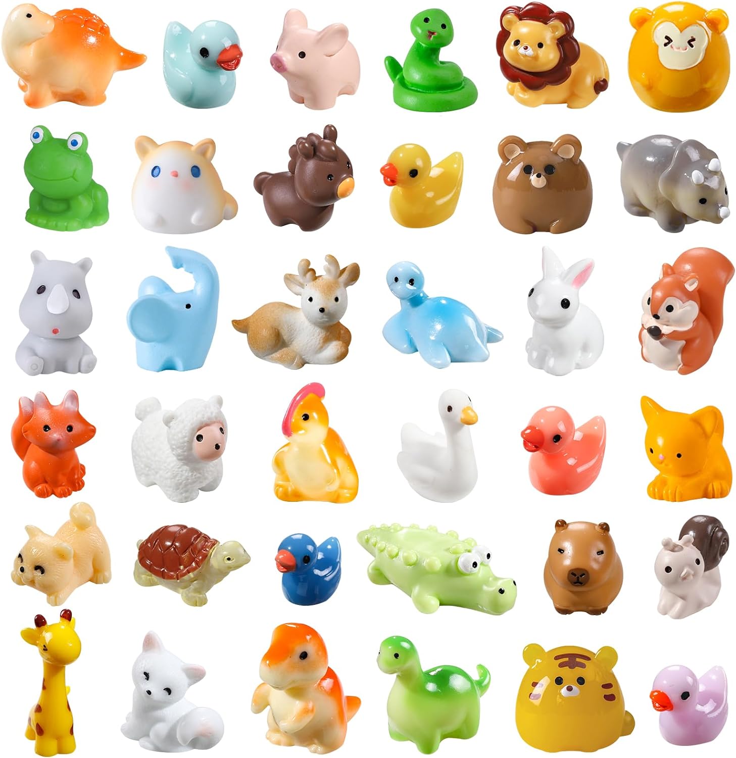 40pcs Mini Resin Animal 40 Styles Tiny Resin Animals Miniature Garden Landscape Accessories