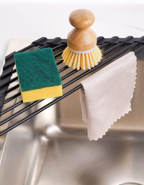 Load image into Gallery viewer, Triangle Roll-Up Dish Drying Rack with Silicone Coating Stainless Steel Frame

