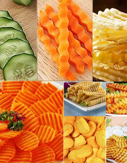 Load image into Gallery viewer, Crinkle Cutter for Veggies Potatoes, Stainless Steel Wave Knife, Kitchen Crinkle Cutter
