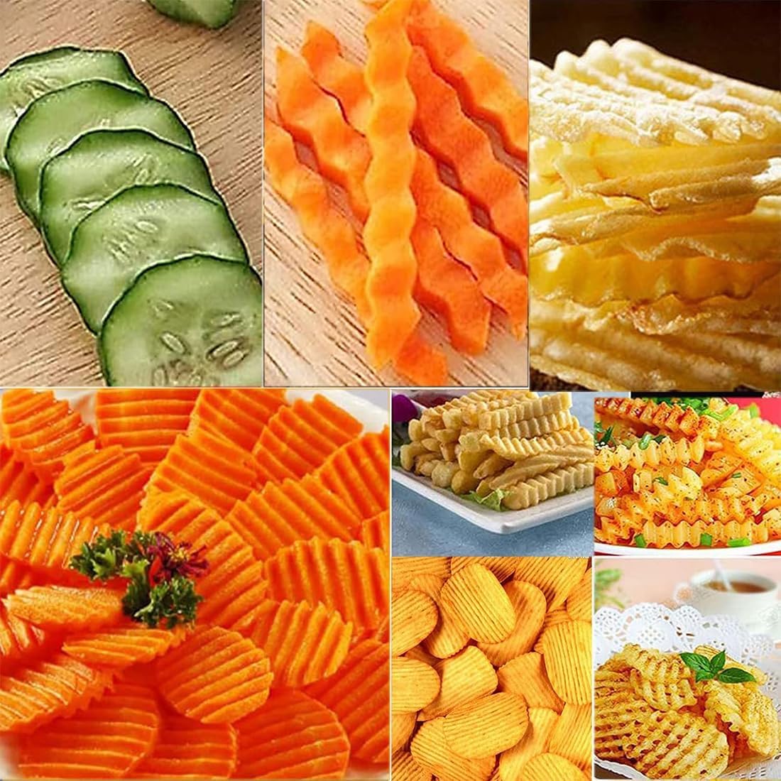 Crinkle Cutter for Veggies Potatoes, Stainless Steel Wave Knife, Kitchen Crinkle Cutter