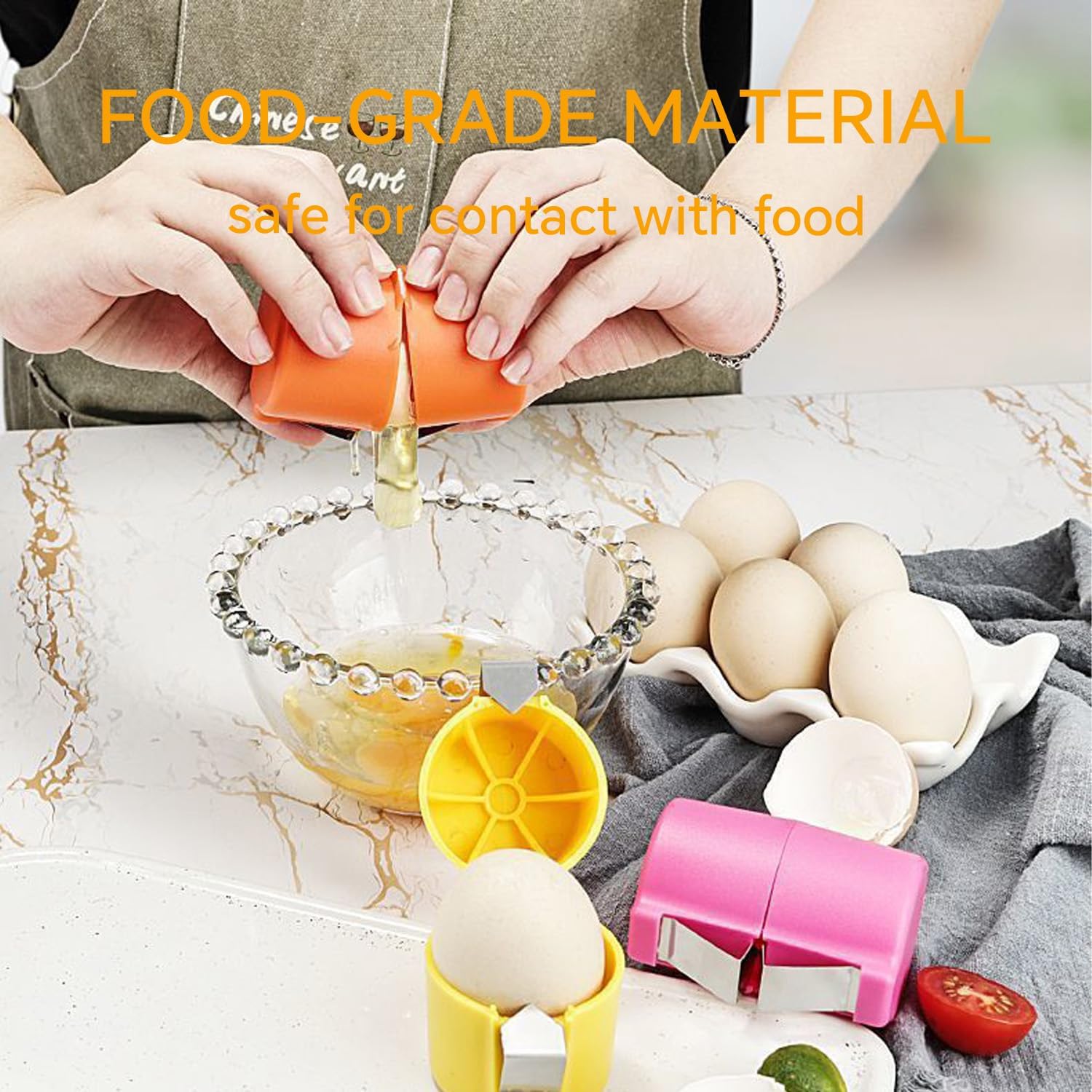 Egg Shell Opener, Egg Peeler Tool Handheld Egg Topper Cutter Tool Easy Egg Cracker Tool Egg Slicer (3 Pieces)