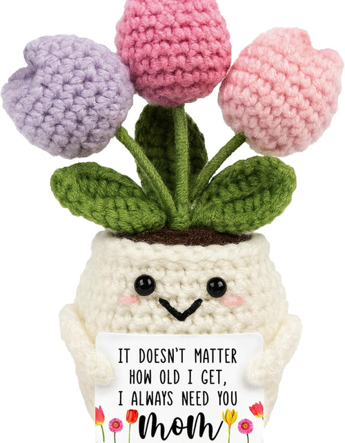 Load image into Gallery viewer, Mother’s Day Christian Gift Set – Church Bulk Keychains with Prayer Cards ( FREE Knitted Inspirational Positive Tulip )
