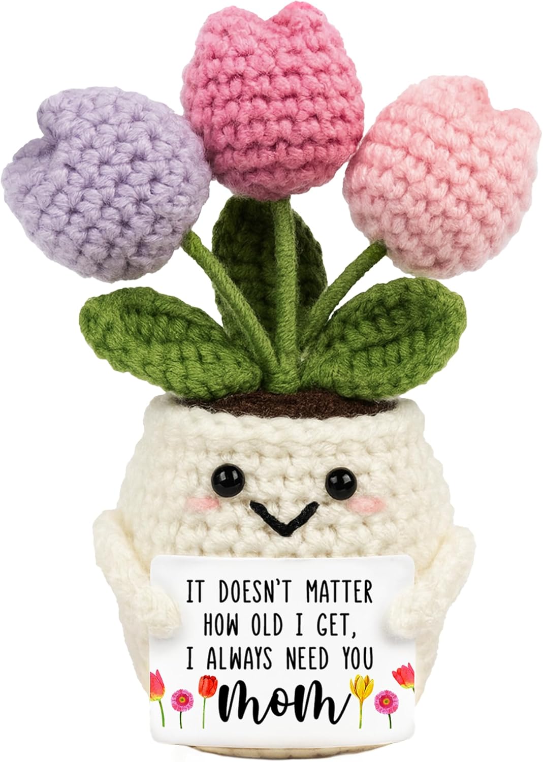 Mother’s Day Christian Gift Set – Church Bulk Keychains with Prayer Cards ( FREE Knitted Inspirational Positive Tulip )